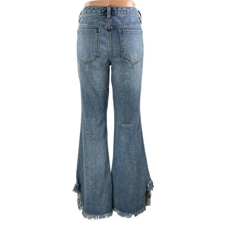 Free People We The Free Women's Blue Flare Bootcut Bell Bottom Denim Jeans 28