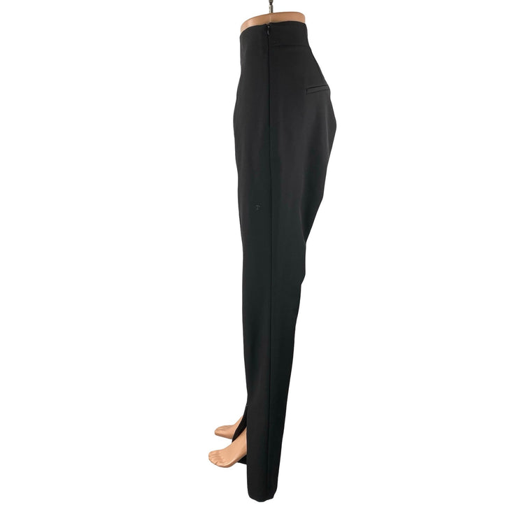 Zara Women's Black Split Slit Hem High Waisted Flare Straight Trousers Pants L