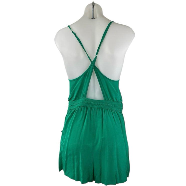 Aritzia Wilfred Green Sleeveless Cami Camisole Drawstring Jumpsuit Romper Size S