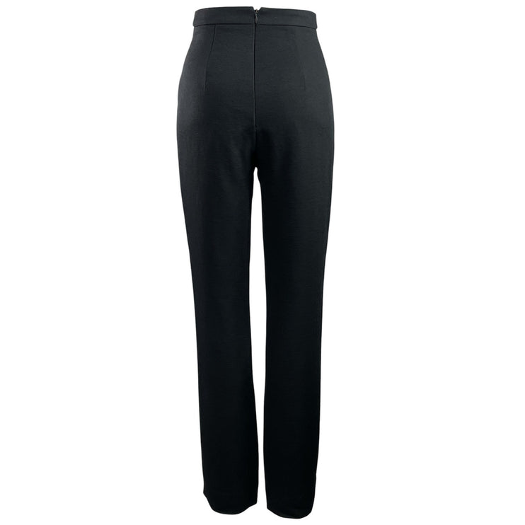 Kookai Oyster Tailored Women Black High Rise Straight Leg Trousers Pants Size 34