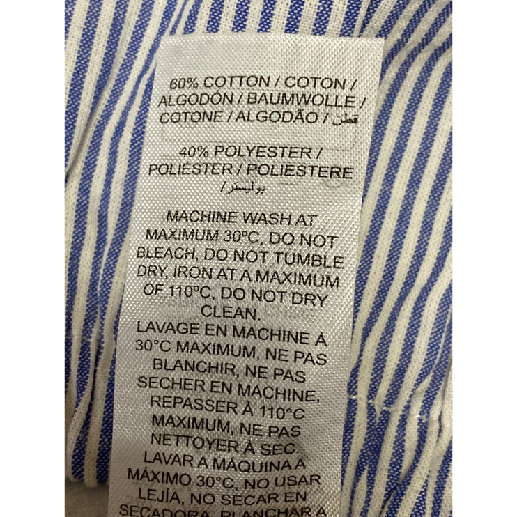 NEW Edikted Blue White Seersucker Striped Tiered Lace A Line Mini Skirt Size M