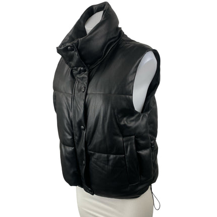 Zara Women's Black Stand Collar Sleeveless Puffer Quilted Vest Jacket Size S
