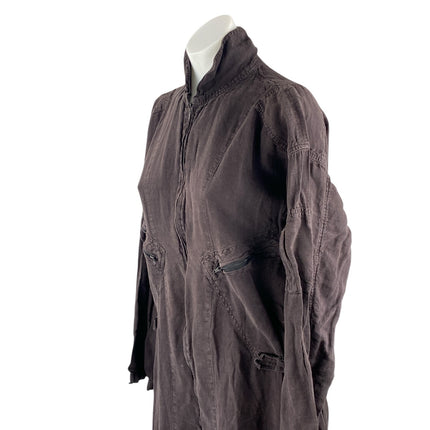 Matteo Women Black Long Sleeve Utility Cargo Denim Jean Coverall Jumpsuit Size S
