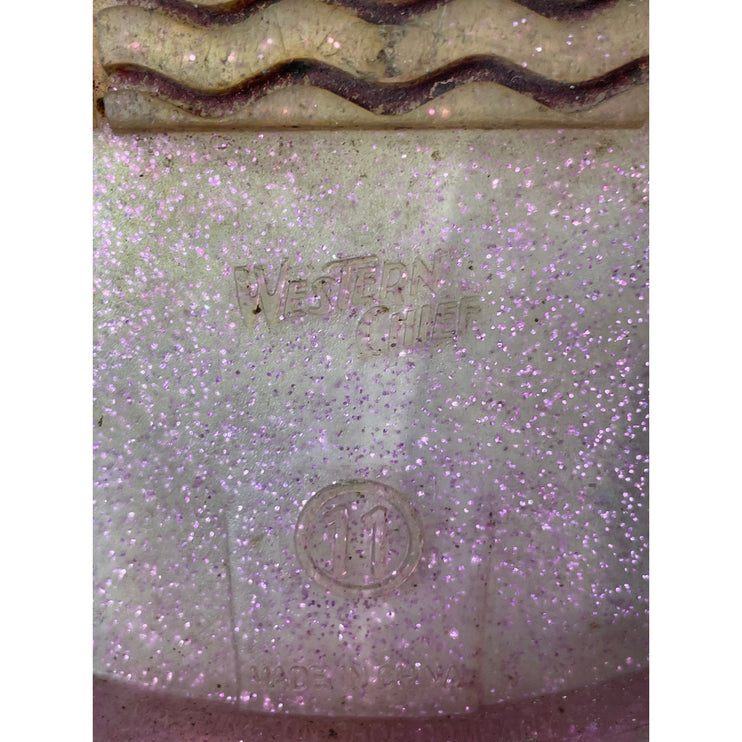 Western Chief Pearlized Glitter Light-Up PVC Rubber Girls KIds Rain Boots Sz 11