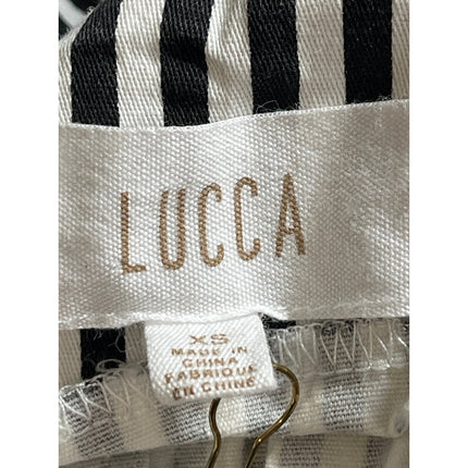 Lucca Black White Striped Sleeveless Cami Camisole Mini Tank A-Line Dress Sz XS