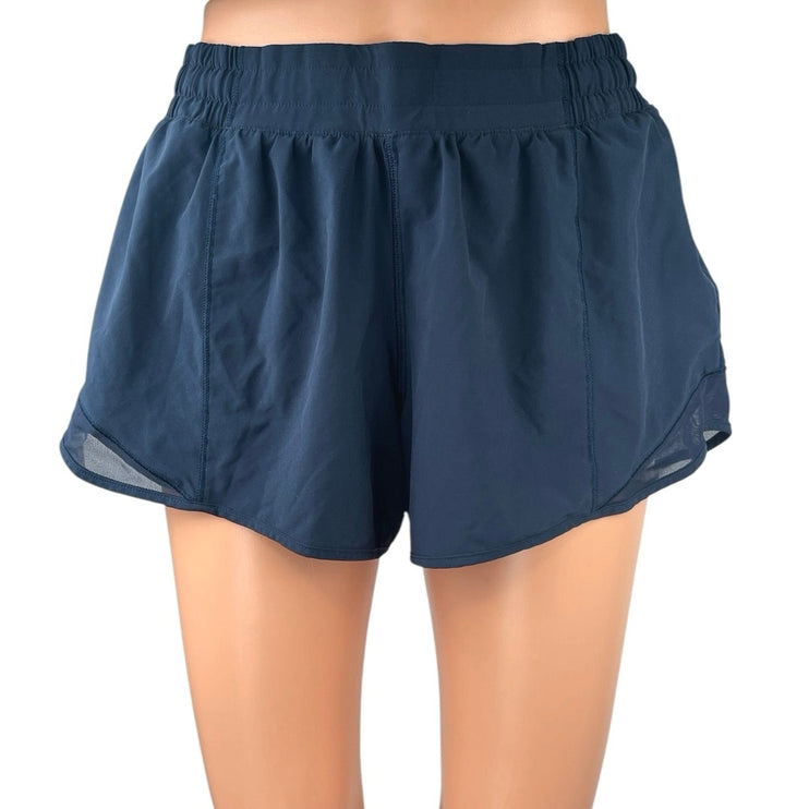 Lululemon Women's Blue High Waist Mesh Trim Running Athletic Shorts Size 10