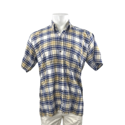 GOLF Men's Multicolor Plaid Flannel Short Sleeve Button Down Shirt Top Size L