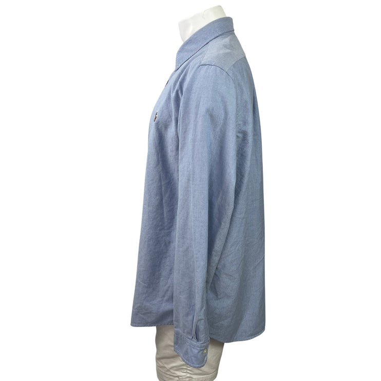Polo Ralph Lauren Men Blue Classic Fit Long Sleeve Button Down Shirt Top Size XL