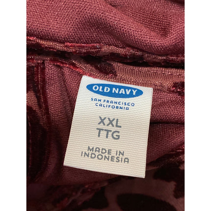 Old Navy Red Velvet Jacquard Floral Sleeveless Tank Shift Mini Dress Size XXL