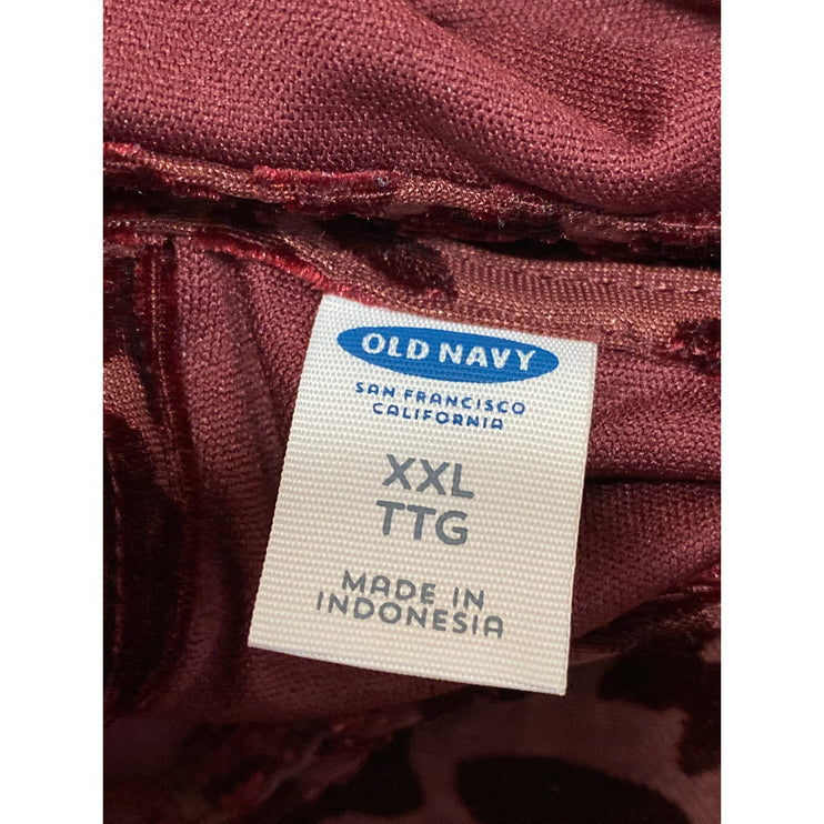 Old Navy Red Velvet Jacquard Floral Sleeveless Tank Shift Mini Dress Size XXL