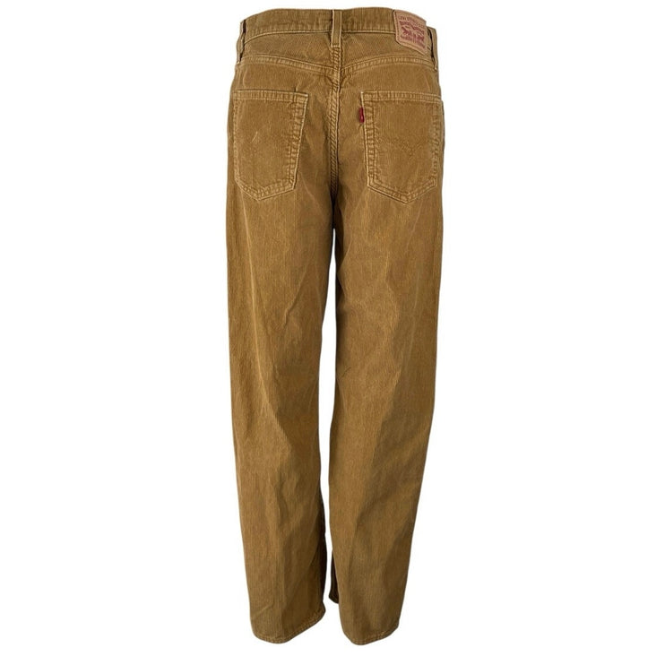 Levi's 94 Baggy Women's Tan Corduroy High Rise Wide Leg Trousers Pants Size M