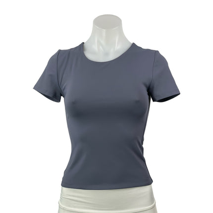 Aritzia Contour Women's Blue Short Sleeve Slim Strech T Shirt Tee Top Size S