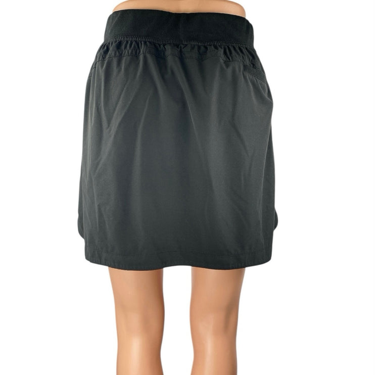 Champion Black Elastic Waist Drawstring Mini Activewear Tennis A-Line Skirt Sz L
