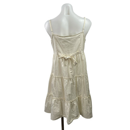 Brandy Melville Cream Sleeveless Cami Camisole Tiered Mini A-Line Sun Dress Sz S