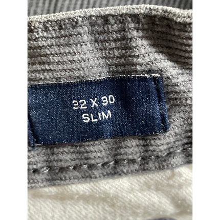 Gap Men's Gray Corduroy Slim Fit Mid Rise Trousers Pants Denim Jeans Size 32x30