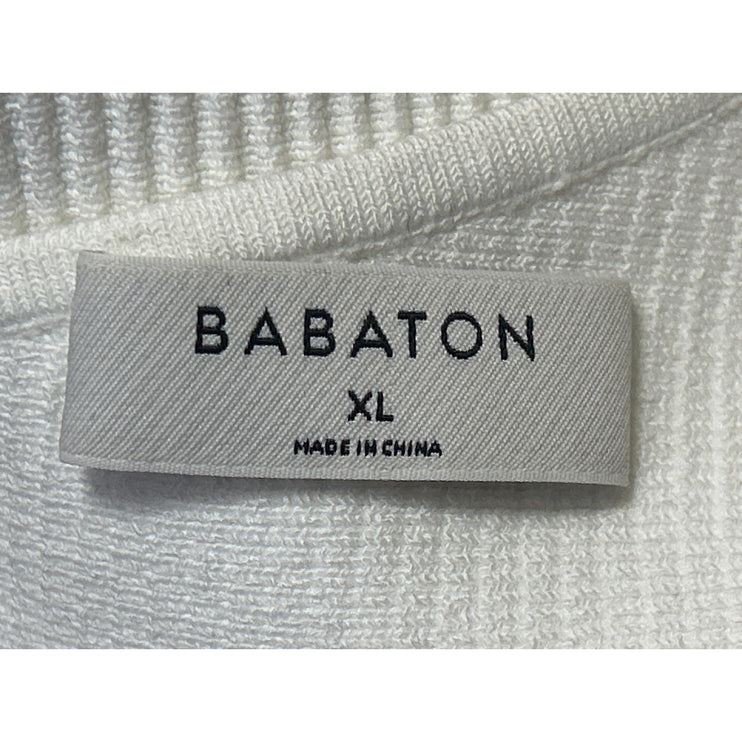 Aritzia Babaton Women's White One Shoulder Sleeveless Rib Knit Crop Top Size XL
