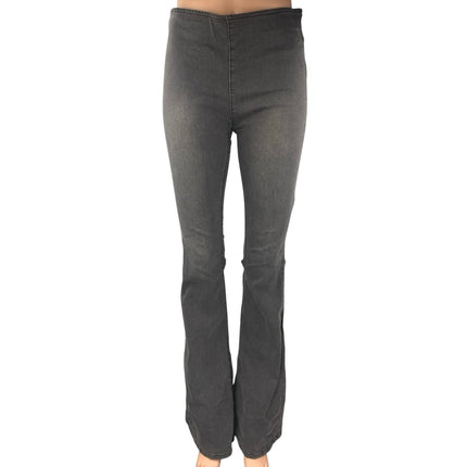 Free People Women's Gray Mid Rise Pull On Bootcut Flared Denim Jeans Pants Sz 27