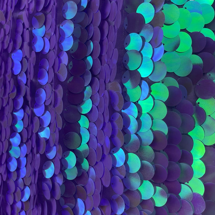 Women's Purple Sequin Sparkly Shimmer Party Rave Straight Mini Skirt Size XL