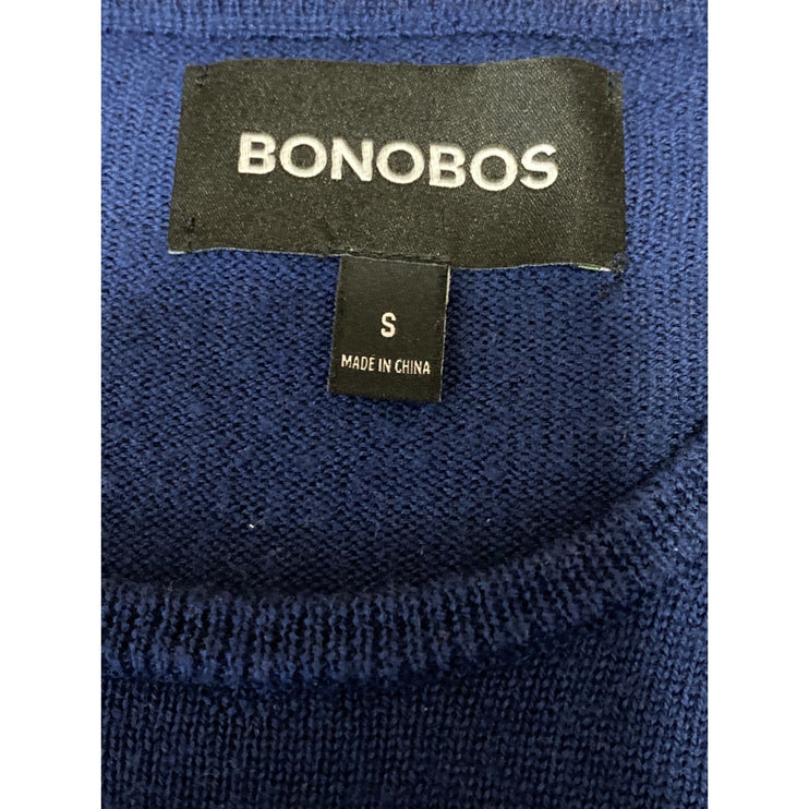 Bonobos 100% Wool Men's Blue Crew Neck Long Sleeve Slim Sweatshirt Sweater Top S