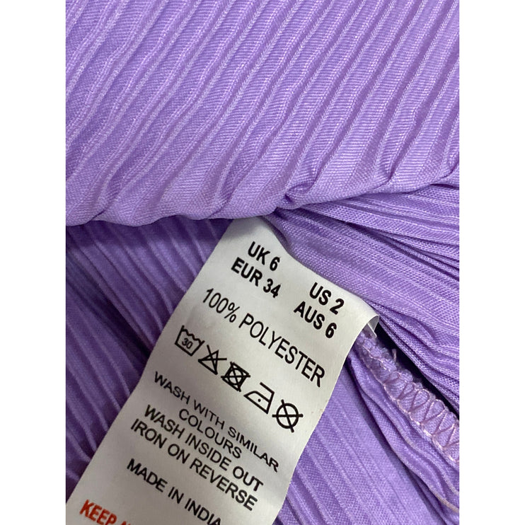 PRETTYLITTLETHING Lilac Plisse Tiered Pleated Ruffle Mini Flared A-Line Skirt 2