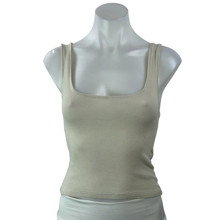 3 Pcs SKIMS Women's Gray Beige Olive Green Sleeveless Crop Tank Top Sets Sz M