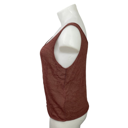 Zara Marsala Women's Brown Sleeveless Knit Scoop Neck Swaeter Tank Top Size XL