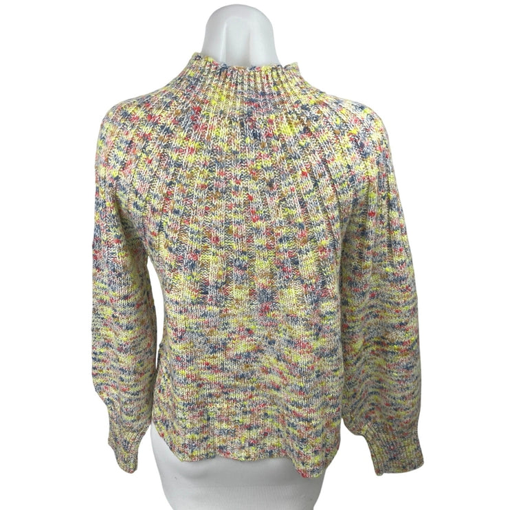 Aerie Multicolor Confetti Funnel Mock Neck Ribbed Pullover Sweater Top Size S