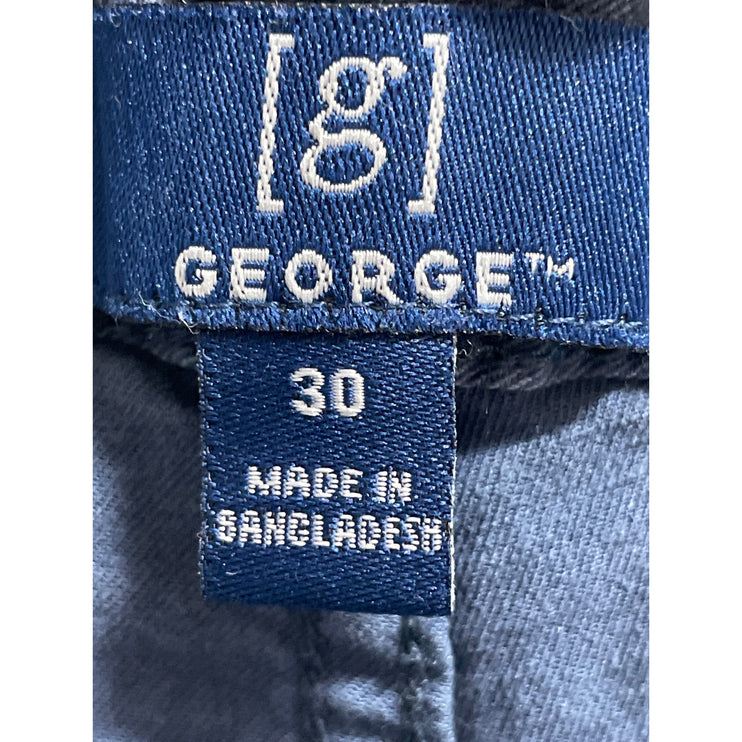 George Men's Blue High Rise Tapered Utility Combat Cargo Trousers Pants Size 30