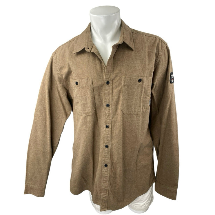 Eddie Bauer Men's Tan Classic Fit Long Sleeve Button Down Shirt Top Size XL