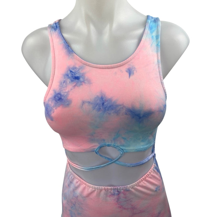 Paradise USA Multicolor Tie Dye Sleeveless Cutout Midi Tank Bodycon Dress Size S