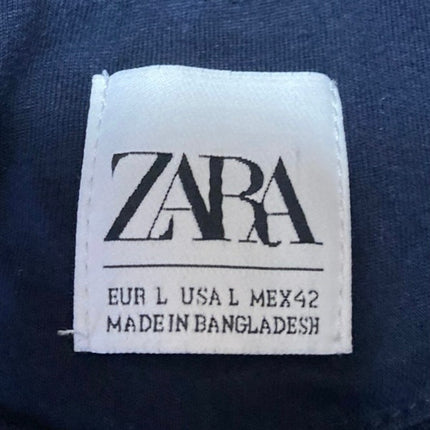 Zara Men's Blue Short Sleeve Crew Neck Basic Casual T Shirt Tee Top Size L
