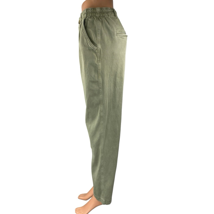 American Eagle Women's Green High Waist Straight Tapered Leg Trousers Pants Sz 6