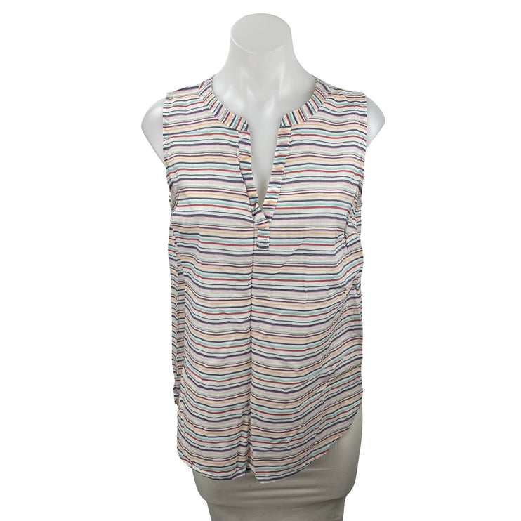 Gap Women's Multicolor Striped Sleeveless V Neck Tank Shirt Blouse Top Size S