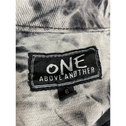 One Above Another Women's Gray Paint Splash Button Denim Overalls Jumpsuit Sz S