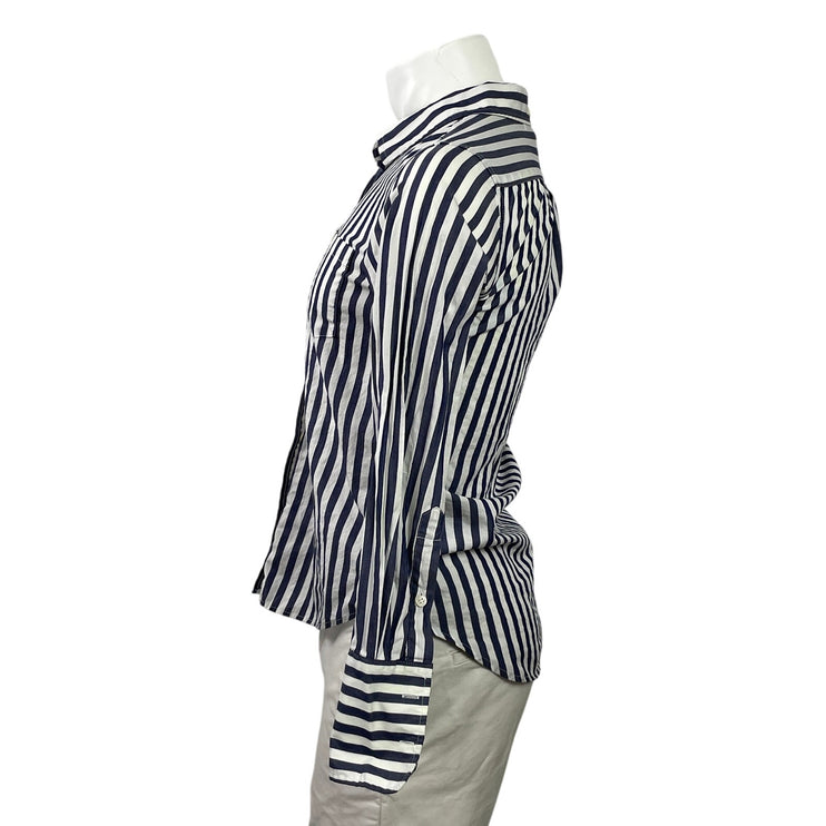 Alex Mill Men's Blue White Striped Pocket Long Sleeve Button Down Shirt Top Sz S