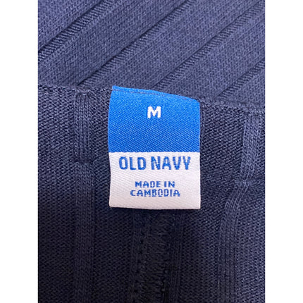 NEW Old Navy Blue Long Sleeve Ribbed Knit Button Down Sweater Midi Dress Size M