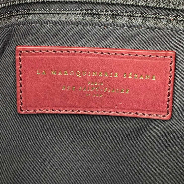 La Maroquinerie Sézane Brown Suede Leather Snap Pouch Purse Clutch Wristlet OS