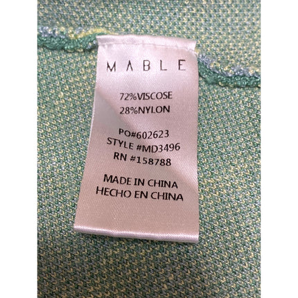 Mable Green Floral Knit Sleeveless Crew neck Cut Out Mini Bodycon Tank Dress M