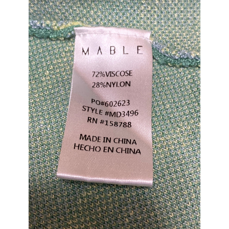 Mable Green Floral Knit Sleeveless Crew neck Cut Out Mini Bodycon Tank Dress M