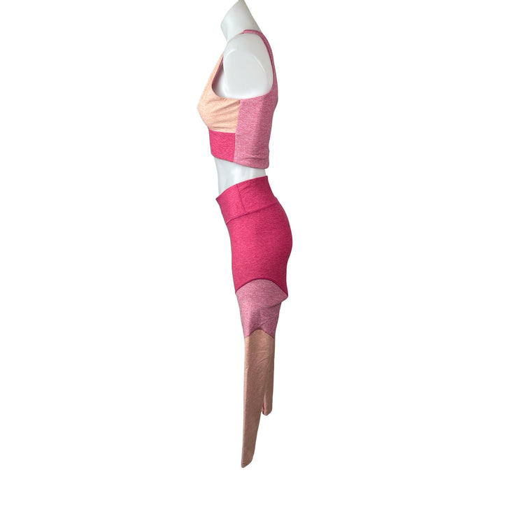 Outdoor Voices Color Block Venus Top Leggings Yoga Gym Athletic Activewear Set S