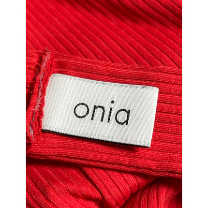 Onia Women's Red Strapless Sleeveless Tube Bandeau Bikini Summer Swimwear Set S