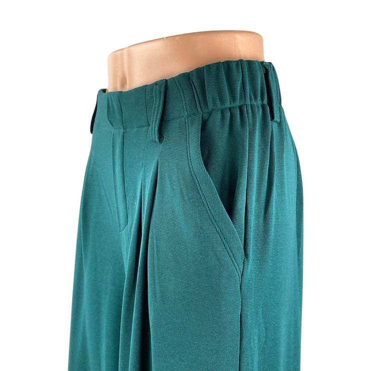 Halara Womens Green High Waisted Pleated Palazzo Wide Leg Trousers Dress Pants S