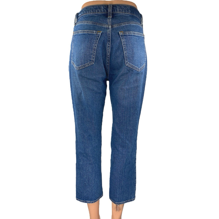 Abercrombie & Fitch Ankle Straight Ultra High Rise Distressed Denim Jeans Sz 26