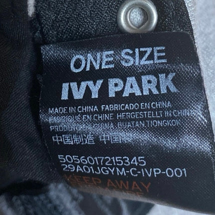 Ivy Park Stacked Logo Gray Embroidered Adjustable Strapback Baseball Cap Hat OS