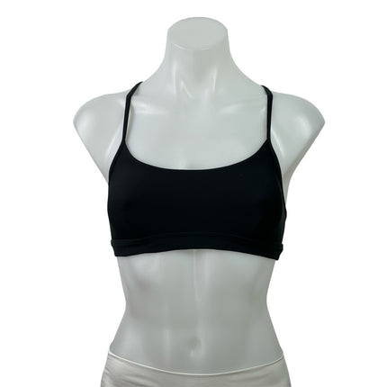 Alo Yoga Women's Black Cross Back Yoga Workout Athletic Sports Bra Crop Top XS
