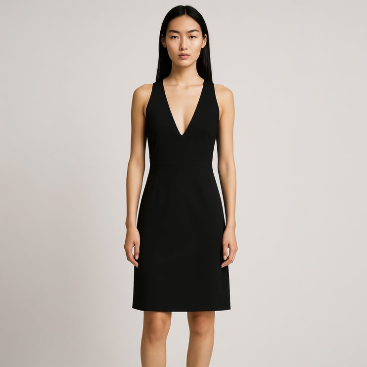 Aritzia Babaton Black Sleeveless V-neck Mini Office Tank Sheath Dress Size 4