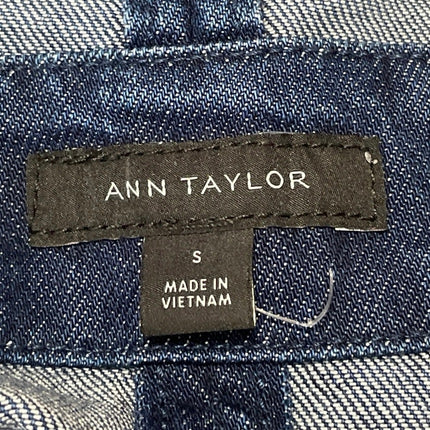 Ann Taylor Blue Long Sleeves Patch Pocket Cropped Denim Jean Coat Jacket Size S
