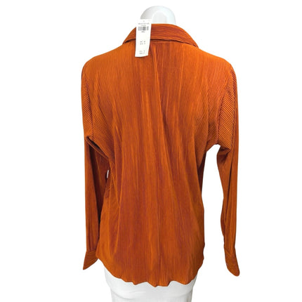 NEW Abercrombie & Fitch Rust Brown Corduroy Long Sleeve Button Down Shirt Top S