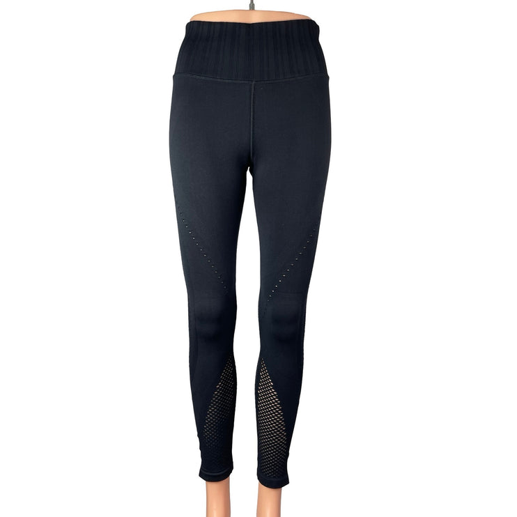 Athleta Women's Black Mesh Fishnet High Rise Yoga Athletic Leggins Pants Size S
