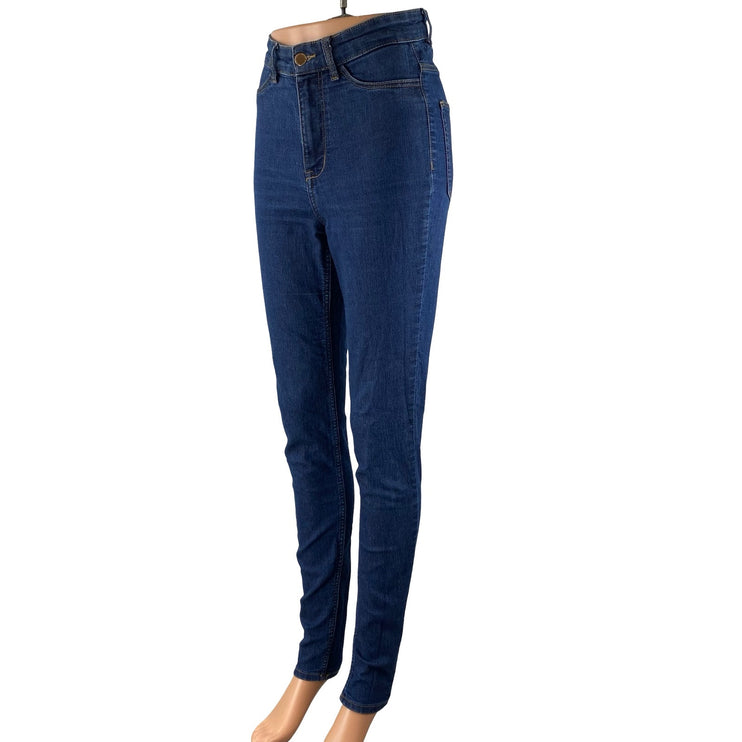 H&M Women's Blue High Waisted Slim Fit Y2k Casual Skinny Denim Jeans Size 4